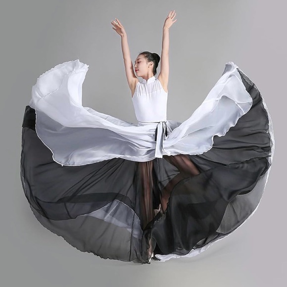 chinatown market Dresses & Skirts - D10 Flowing Black and White Circle Skirt for Women